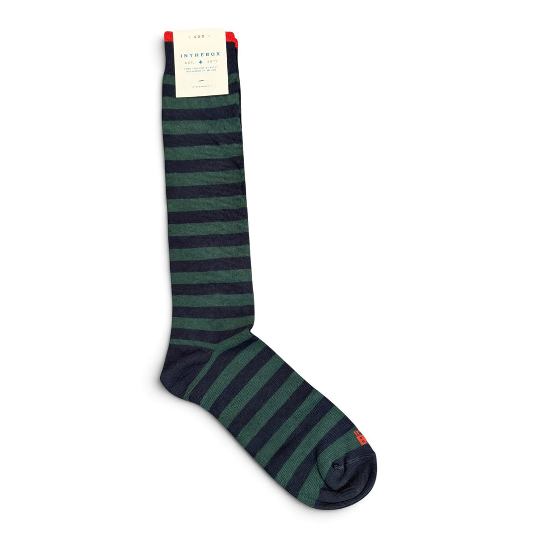 Chaussettes Stripe Rugby Bleu/Vert Foncé