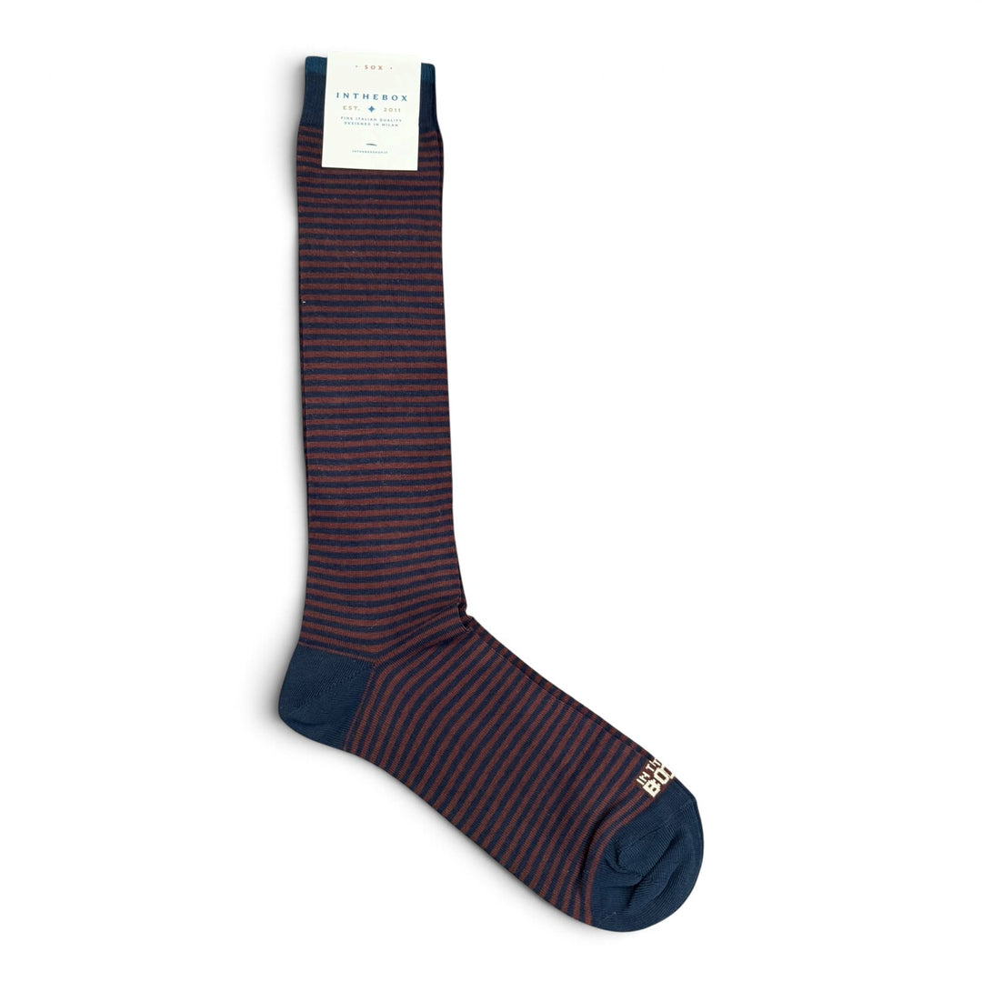 Chaussettes Stripe Classic Bleu/Marron