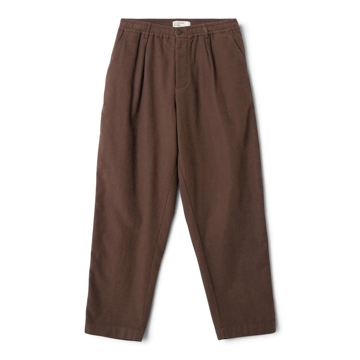 Pleated Track Pant Comfort Moleskin Brown
