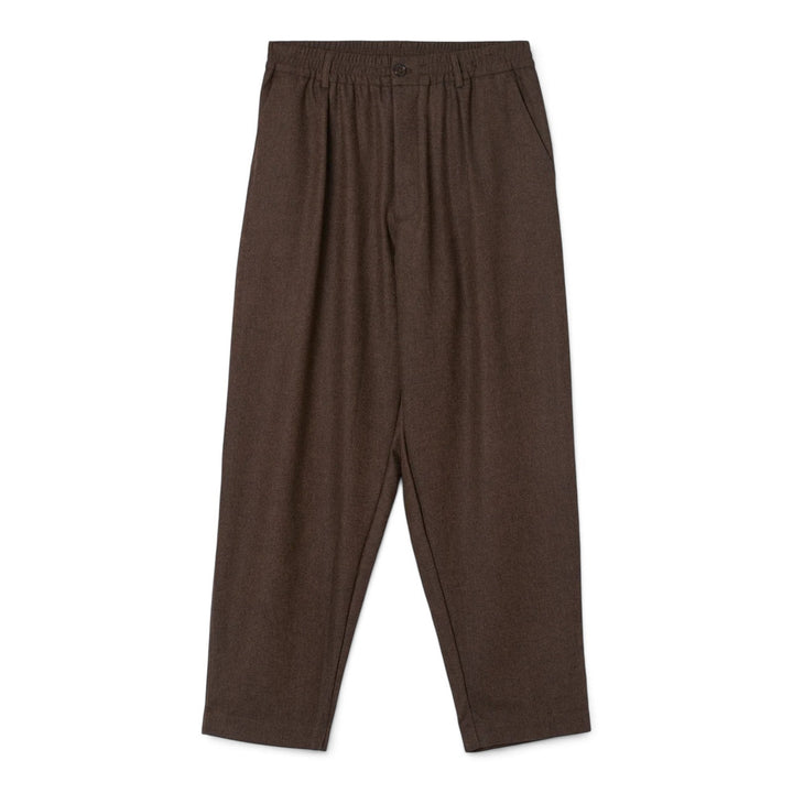 Pleated Track Pant Recycled Italian Tweed Brown