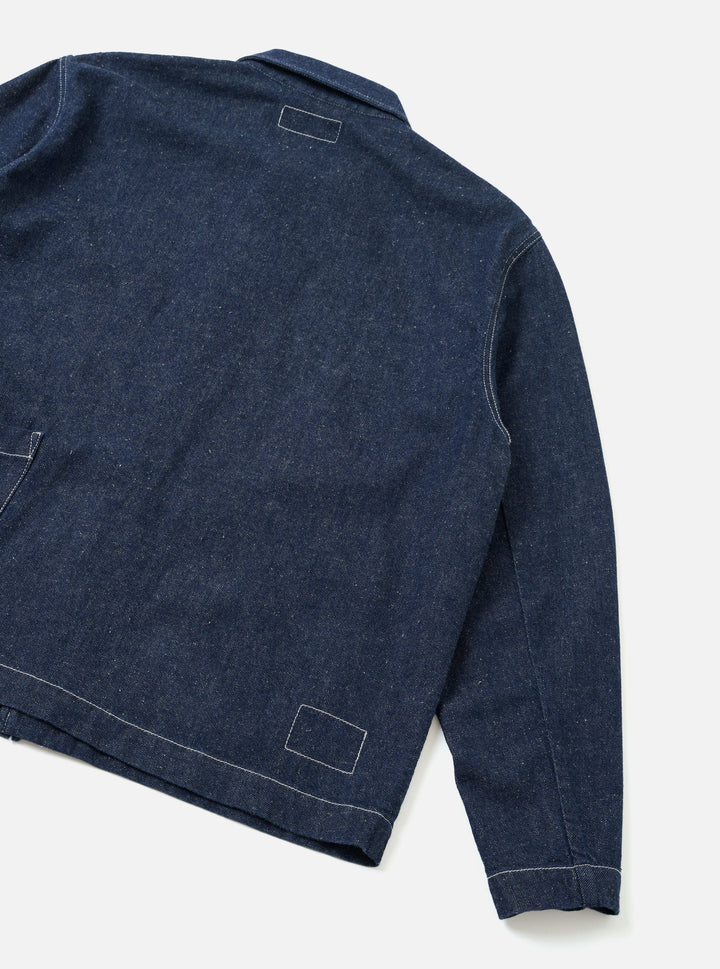 Universal Works Ives Jacket Future Denim Indigo Blu - foto 3