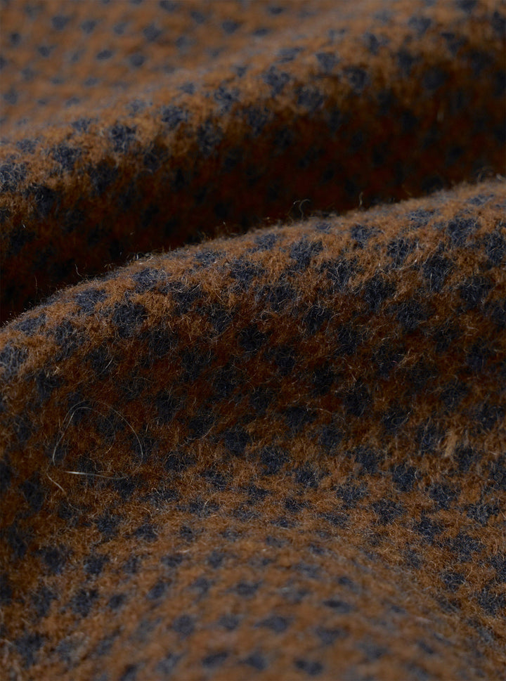 Universal Works Stan Coat Wool Tweed Mix Navy/Brown Blu - foto 4