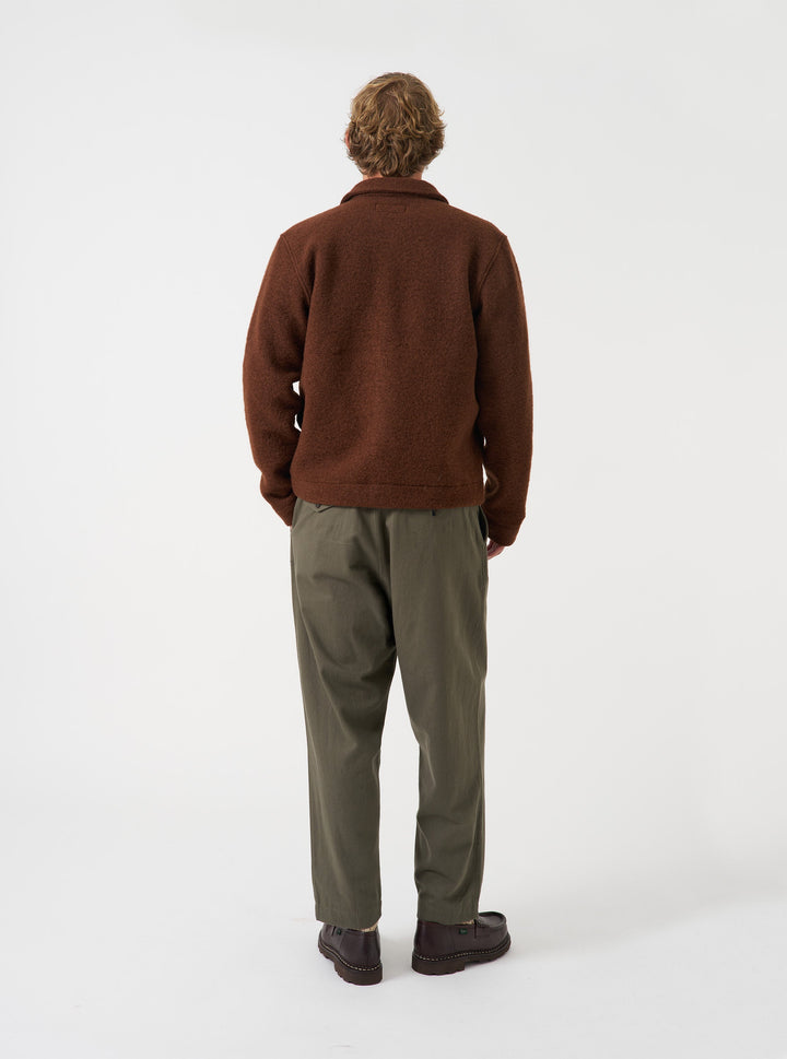 Universal Works Uniform Jacket Wool Fleece Cacao Marrone - foto 3