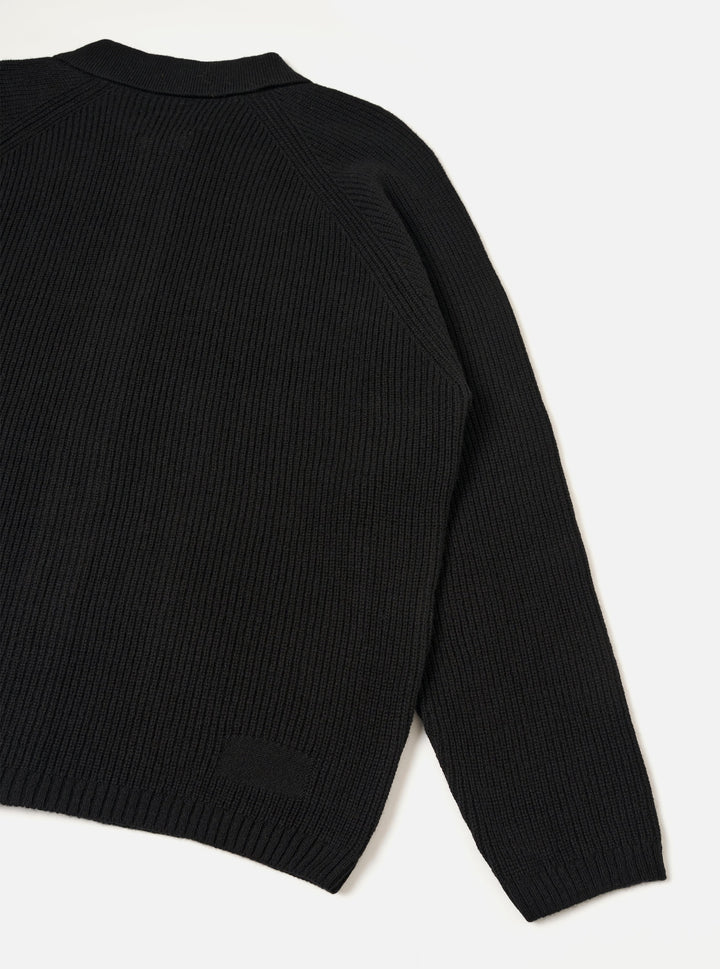 Universal Works Zip Cardigan Eco Wool Black Nero - foto 5