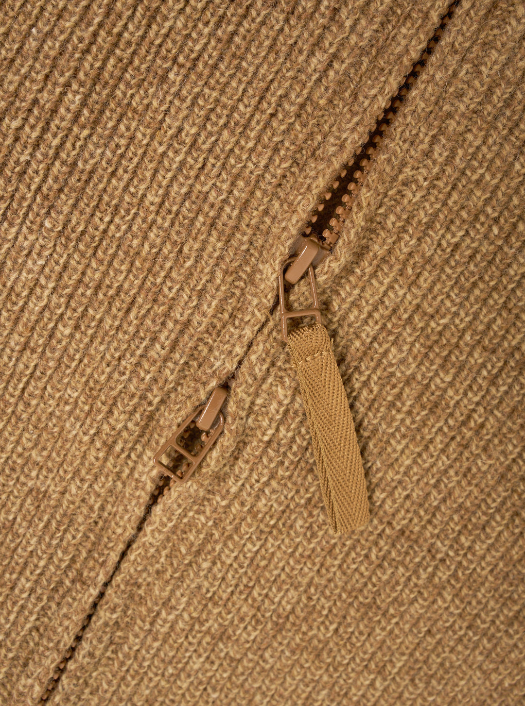 Universal Works Zip Cardigan Eco Wool Tawny Marrone - foto 6