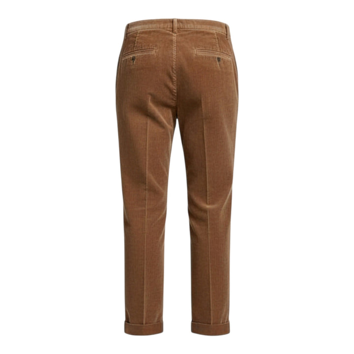 Pantalon en velours à poches américaines, court, marron