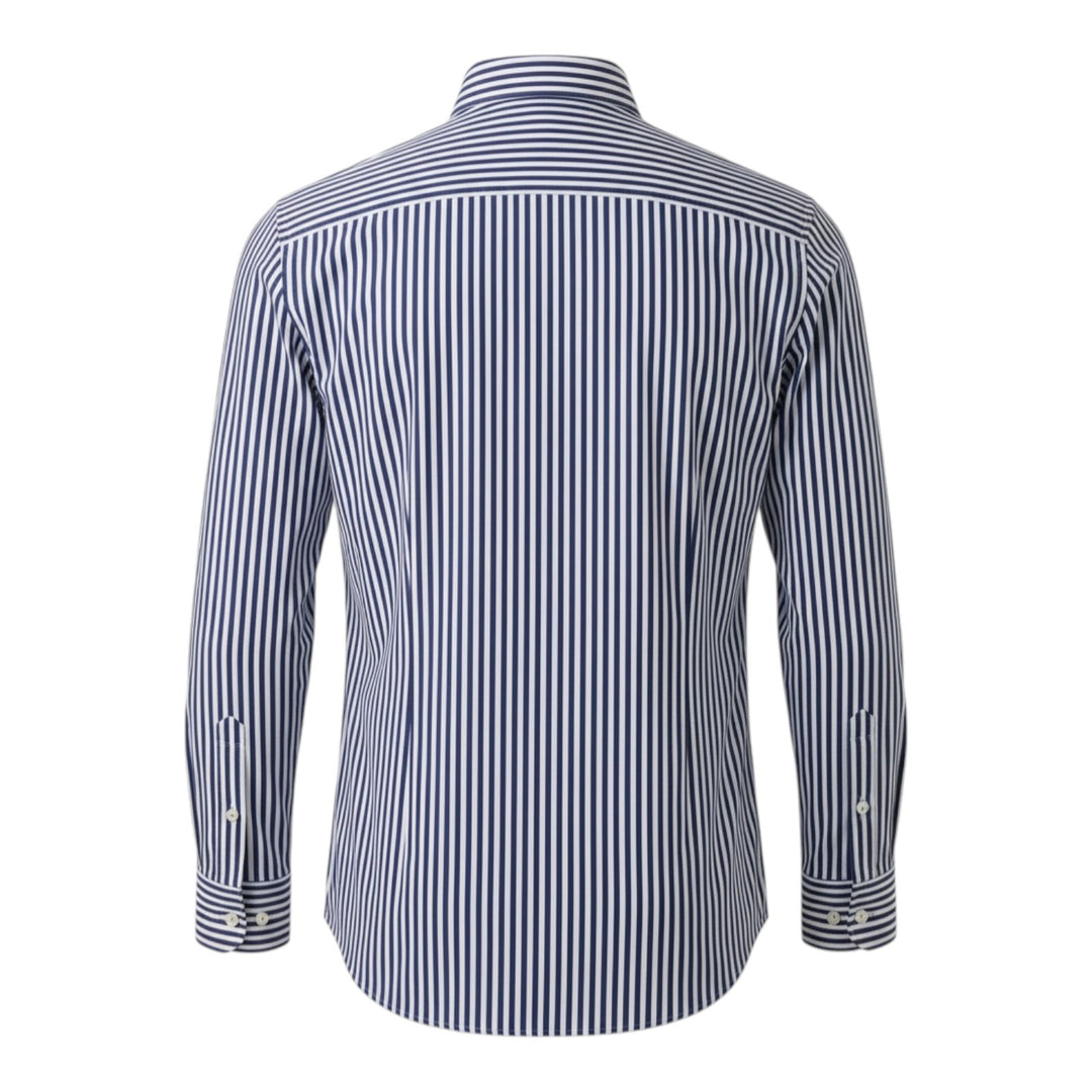 Chemise Manches Longues Slim fit Sans repassage À rayures Bleu-Blanc