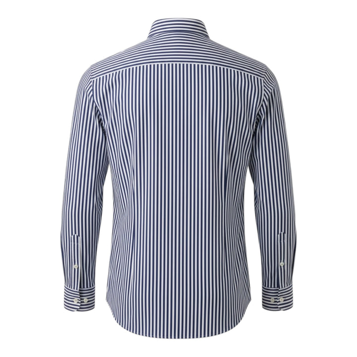 Chemise Manches Longues Slim fit Sans repassage À rayures Bleu-Blanc