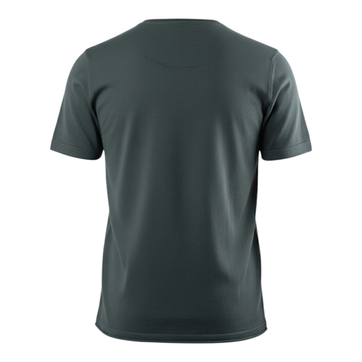 Col Rond Manches Courtes Coton Peigné Anthracite
