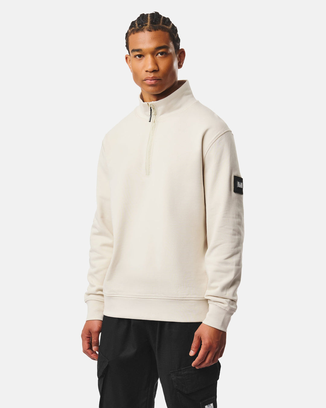 Weekend Offender Kraviz Quarter Zip Sweatshirt Calcium Beige - foto 2