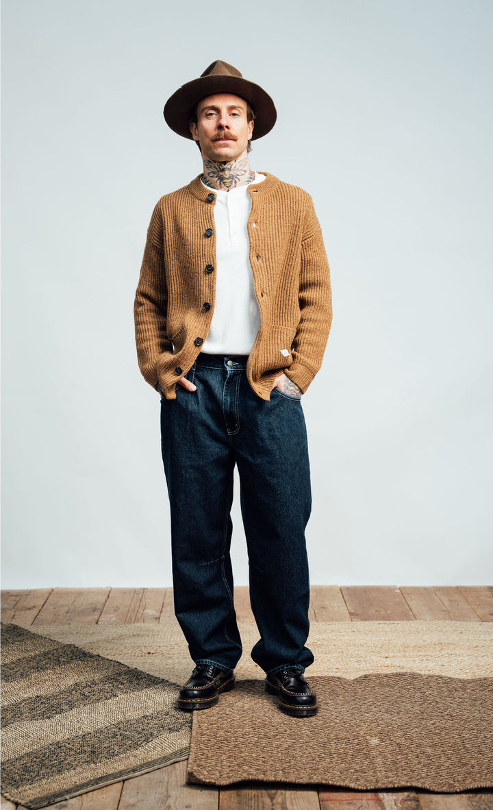 Wooden Cardigan Cortina Cammello Marrone - foto 5
