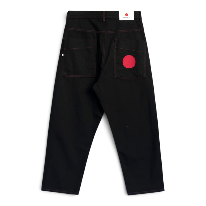 Jeans Japan Square Pocket Red Circle Black